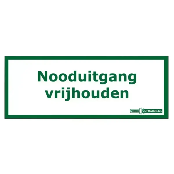 DX Pictogram 'Nooduitgang vrijhouden' 209x98 mm