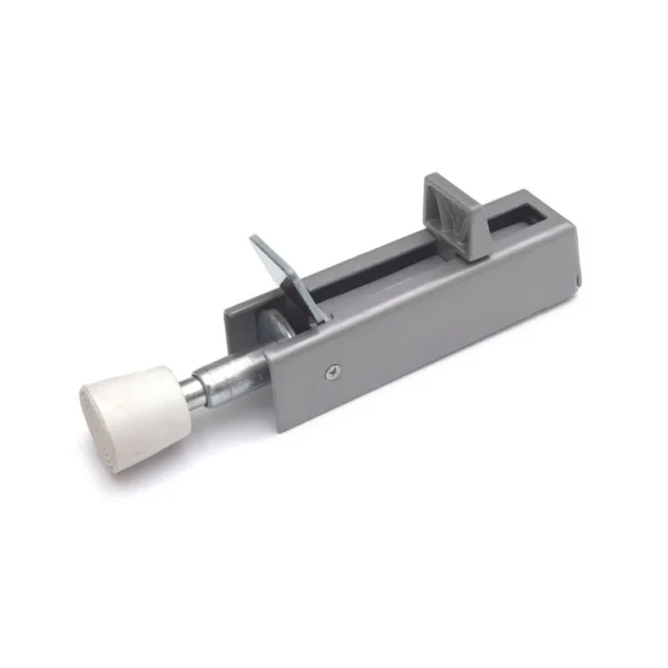 DX Deurvastzetter voetstift 122x30 mm zilvergrijs