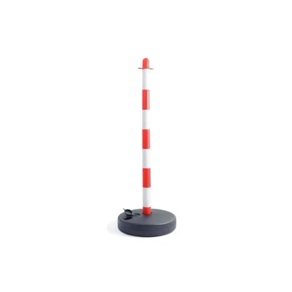 DX Paal met ronde sokkel rood-wit