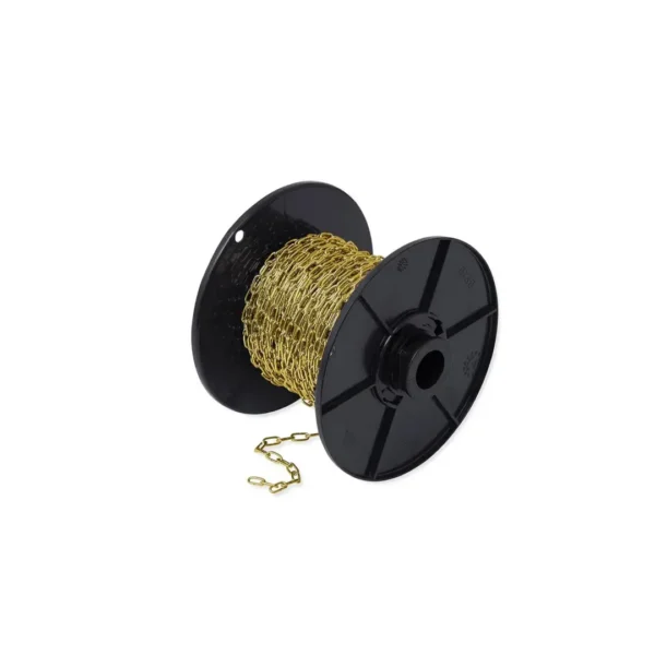 DX Klokketting 1,3 mm staal vermessingd rol 25 meter per rol