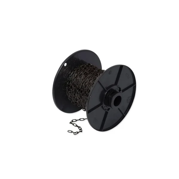 DX Klokketting 1,6 mm staal zwart gelakt rol 25 meter per rol