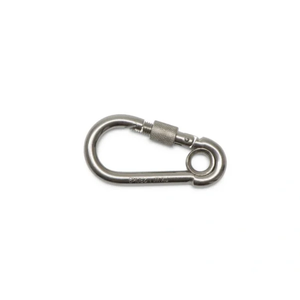 DX Karabijnhaak met kous en schroef 120x11 mm RVS AISI 316 per 5 stuks