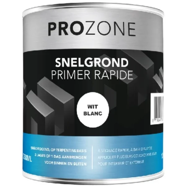 Prozone snelgrondverf wit 750ml TB