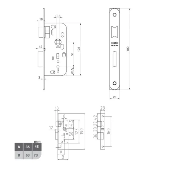 SKS zijplaten doorn 45 steek 58