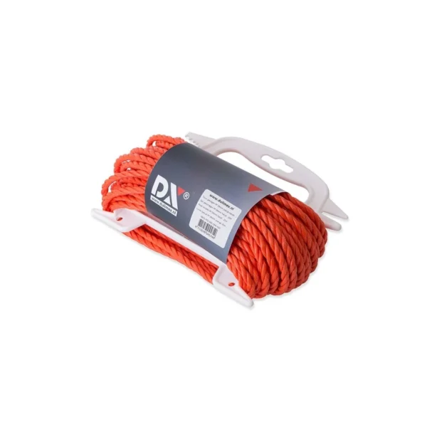 DX Touw geslagen PP 10 mm oranje handhaspel 10 meter per 2 stuks