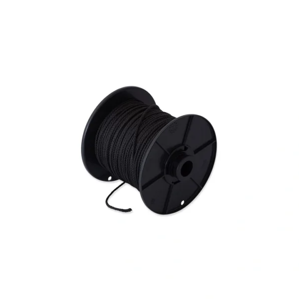 DX Touw gevlochten PP 05 mm zwart rol 100 meter per rol