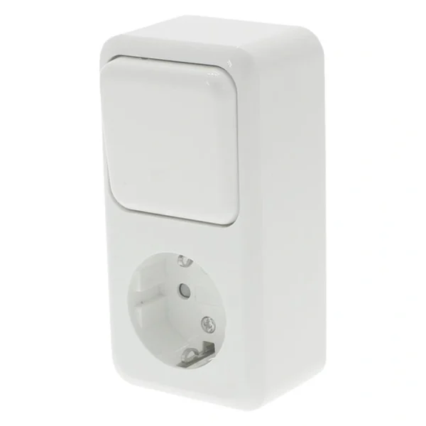Combinatie EXO stopcontact + wisselschakelaar polarwit
